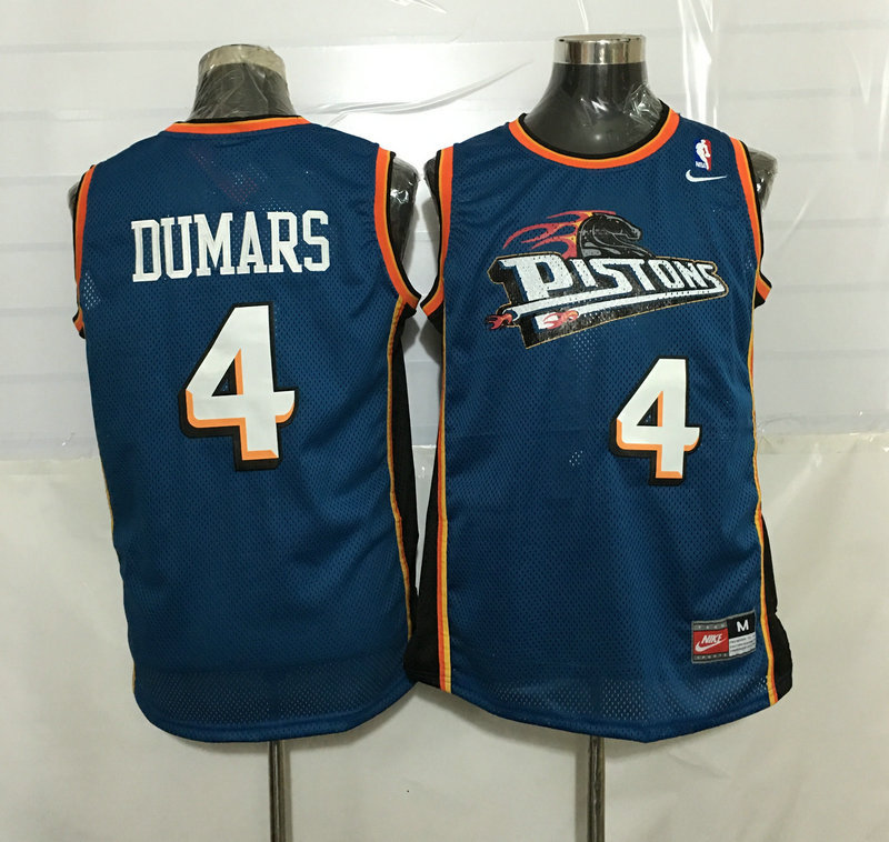 Detroit Pistons 4 Joe Dumars blue adidas men nba basketball jerseys