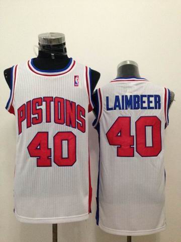 Detroit Pistons 40 Bill Laimbeer white adidas men nba basketball jerseys