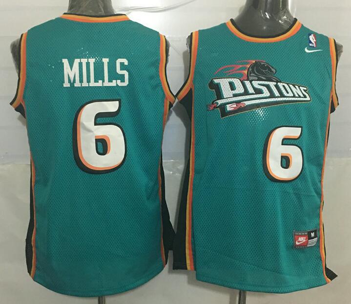 Detroit Pistons 6 Terry Mills green adidas men nba basketball jerseys
