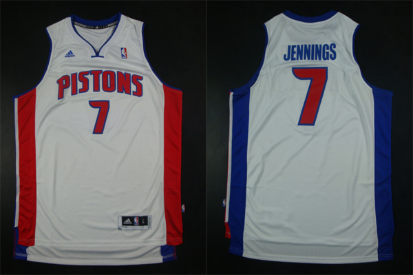 Detroit Pistons 7 Brandon Jennings white adidas men nba basketball jerseys