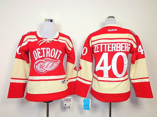 Detroit Red Wings #40 Henrik Zetterberg Red women nhl Jersey