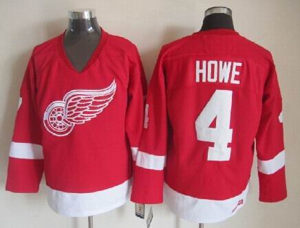 Detroit Red Wings 4 Syd Howe red Throwback CCM men ice hockey nhl jersey