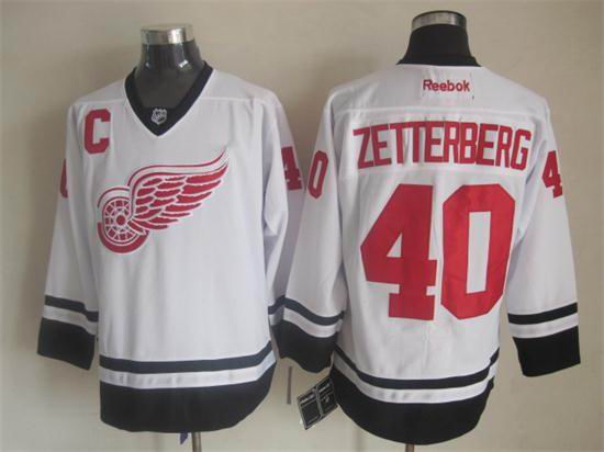 Detroit Red Wings 40 Henrik Zetterberg White men ice hockey nhl jerseys