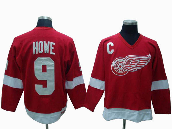 Detroit Red Wings 9 HOWE Home Red men ice hockey nhl jersey