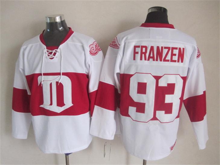 Detroit Red Wings 93 Johan Franzen White men ice hockey nhl jerseys