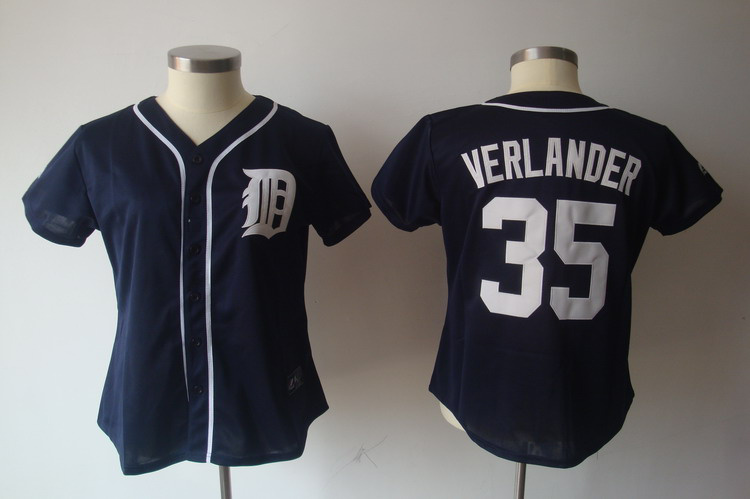 Detroit Tigers 35 Verlander blue MLB Women Jerseys