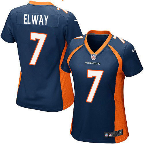 Women Denver John Elway  7 jersey Blue