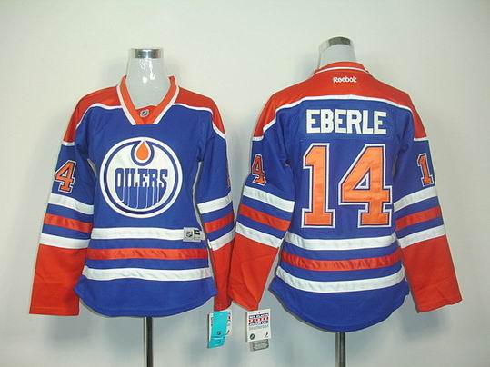 Edmonton Oilers #14 Jordan Eberle Blue NHL Women Jerseys