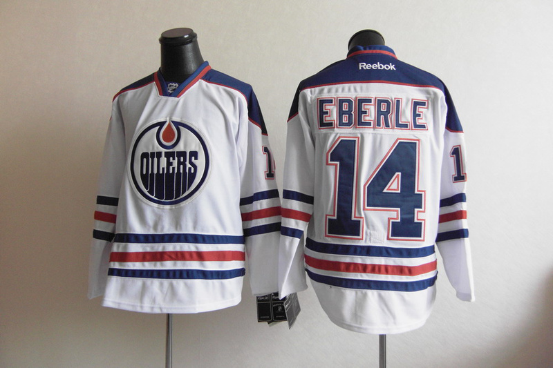 Edmonton Oilers 14 Eberle white men nhl ice hockey  jerseys