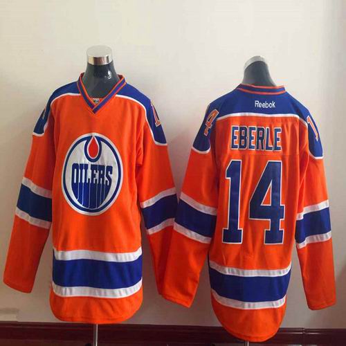 Edmonton Oilers 14 Jordan Eberle orange men nhl ice hockey  jerseys