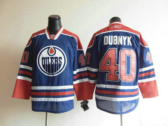 Edmonton Oilers 40 Devan Dubnyk Blue men nhl ice hockey  jerseys