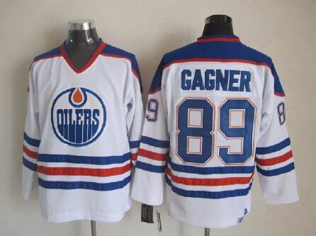 Edmonton Oilers 89 Sam Gagner white throwback CCM men nhl ice hockey  jerseys