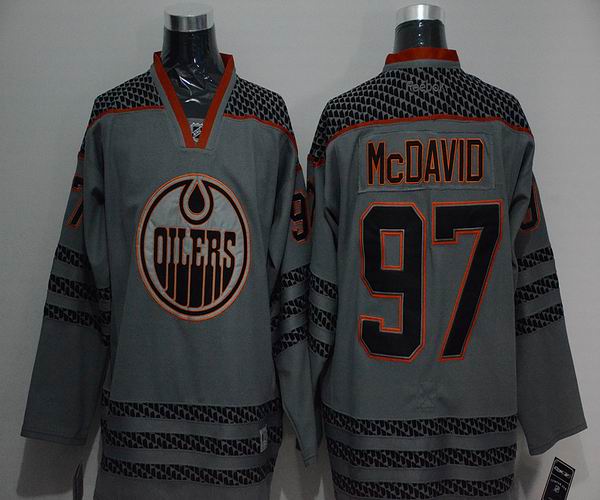 Edmonton Oilers 97 Connor Mcdavid Charcoal Cross Check Fashion Stitched men nhl ice hockey  jerseys