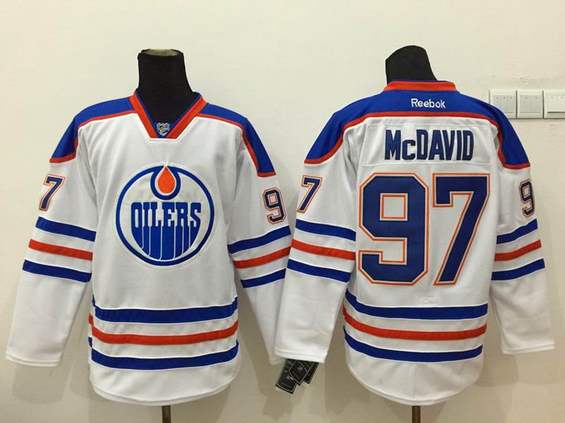Edmonton Oilers 97 Connor Mcdavid white men nhl ice hockey  jerseys