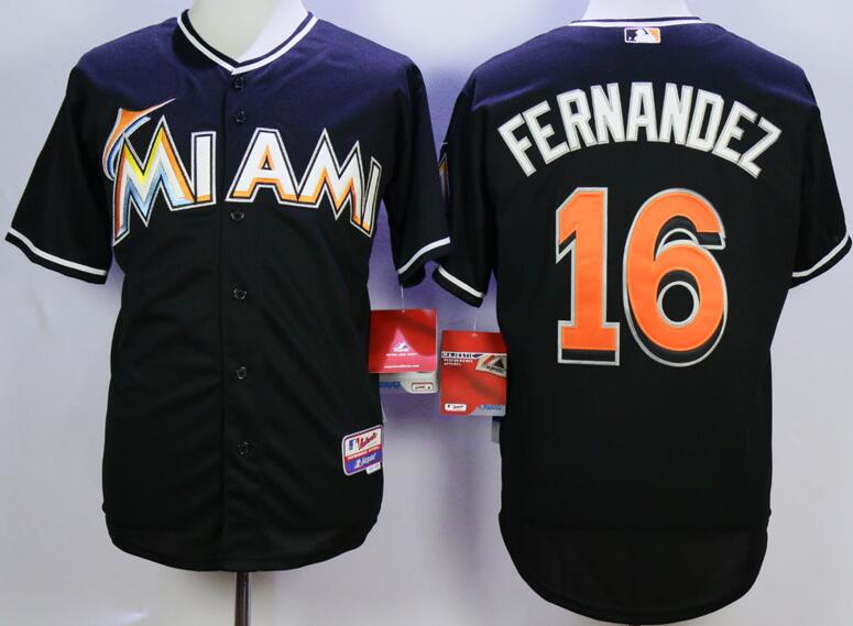 Florida Marlins 16 Jose Fernandez black men baseball mlb Jerseys