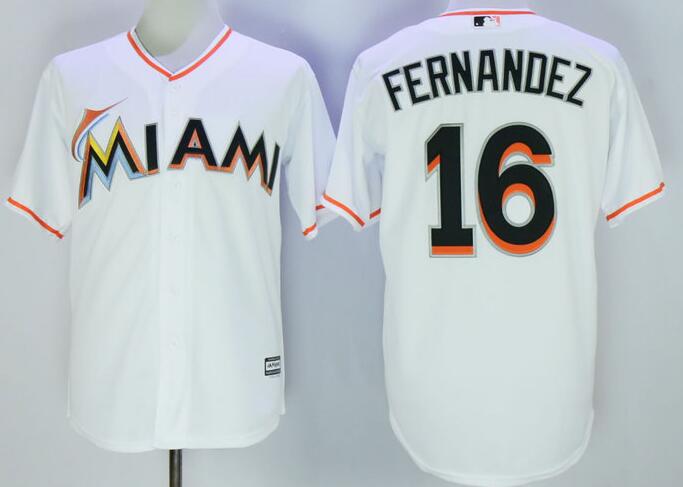 Florida Marlins 16 Jose Fernandez majestic white men baseball mlb Jersey