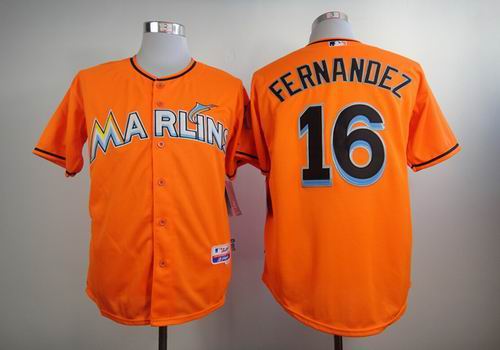Florida Marlins 16 Jose Fernandez orange men baseball mlb Jerseys