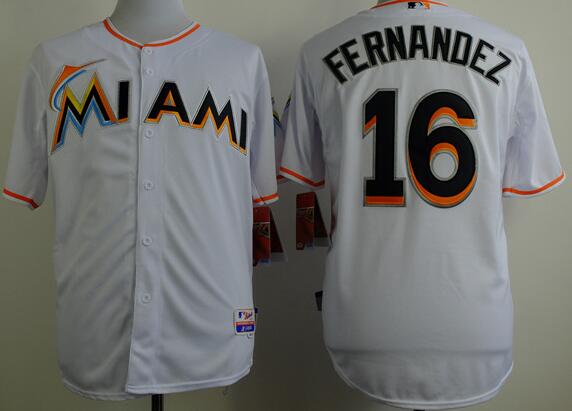 Florida Marlins 16 Jose Fernandez white men baseball mlb Jerseys