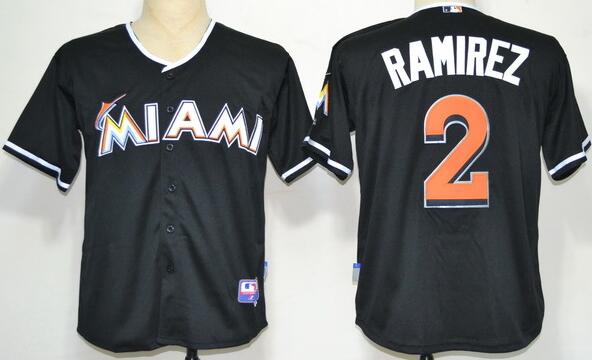 Florida Marlins 2 Hanley Ramirez Black men baseball mlb Jerseys