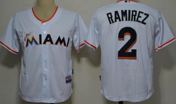 Florida Marlins 2 Hanley Ramirez White men baseball mlb Jerseys