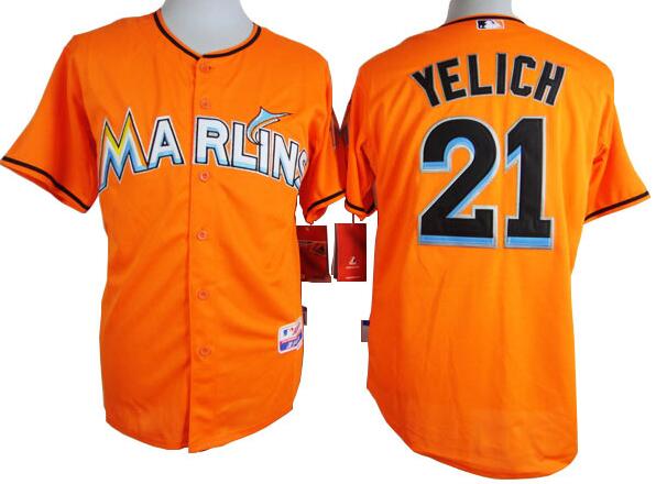 Florida Marlins 21 Christian Yelich orange mlb jersey