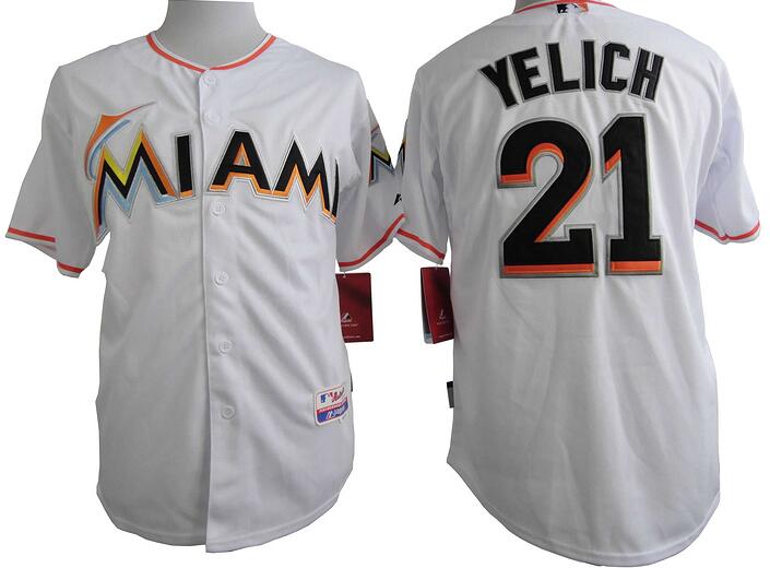 Florida Marlins 21 Christian Yelich white men baseball mlb jersey