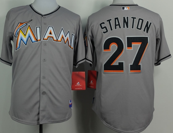 Florida Marlins 27 Mike Stanton gary men baseball mlb Jerseys