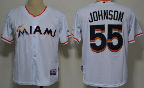 Florida Marlins 55 Josh Johnson White men baseball mlb Jerseys