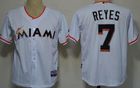 Florida Marlins 7 Jose Reyes White men baseball mlb Jerseys