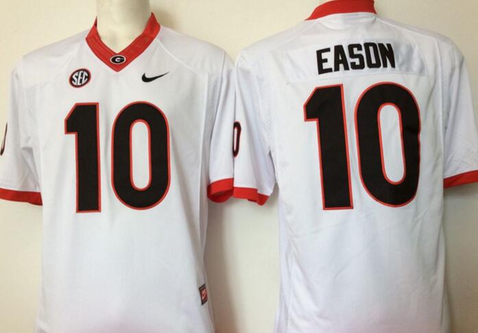 Georgia Bulldogs 10 Jacob Eason men white College ncaa Football Jerseys