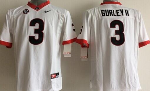 Georgia Bulldogs 3 Todd Gurley men white College ncaa Football Jerseys