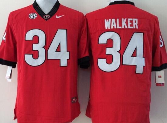 Georgia Bulldogs 34 herschel walker men red College ncaa Football Jerseys