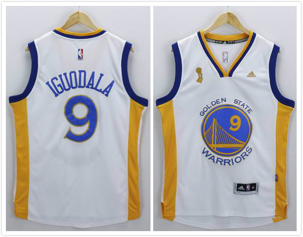 Golden State Warriors 9  Andre Iguodala  white  champion adidas men nba basketball jerseys