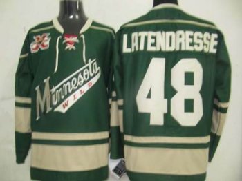 Guillaume Latendresse 48 Minnesota Wild 10TH Green men nhl ice hockey  jerseys