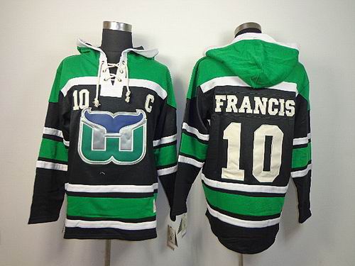 Hartford Whalers #10 Ron Francis green nhl Hooded Sweatshirt