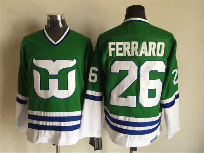 Hartford Whalers 26 Ferraro green CCM men nhl ice hockey  jerseys