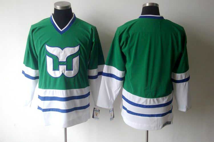 Hartford Whalers Blank Green men nhl ice hockey  jerseys