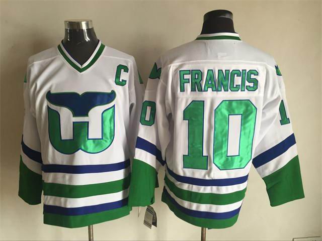 Hartford Whalers Ron Francis 10 white men nhl ice hockey  jerseys