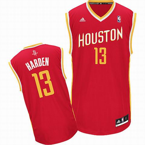 13 James Harden red yellow Jersey