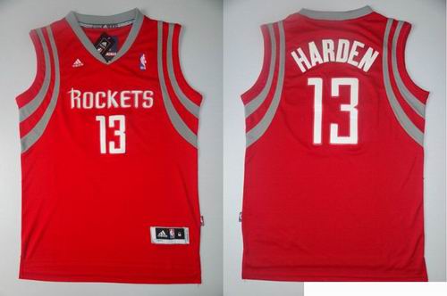 13 James Harden red yellow Jersey