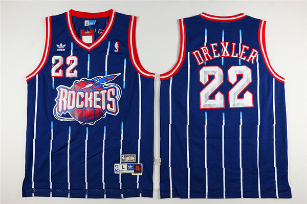 22 Clyde Drexler dark-blue Adidas men nba basketball jersey