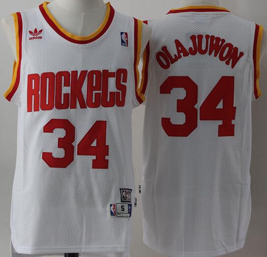 34 Hakeem Olajuwon white Jersey