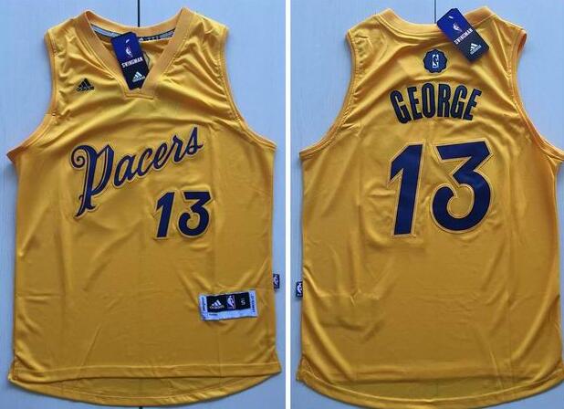 Indiana pacers 13 Paul George yellow 2017 NBA Christmas Jerseys