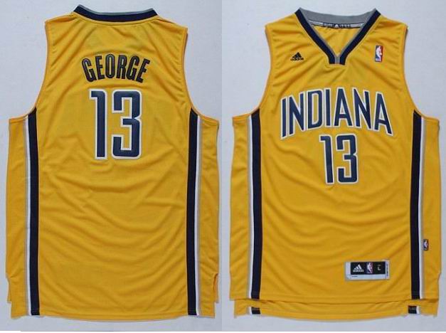 Indiana pacers 13 Paul George yellow signature adidas men nba basketball jerseys