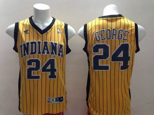 Indiana pacers 24 Paul George Gold Swingman adidas men nba basketball jersey