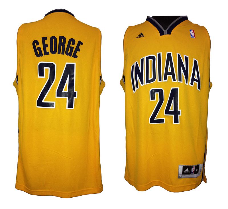 Indiana pacers 24 Paul George Gold Swingman adidas men nba basketball jerseys