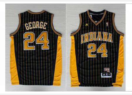 Indiana pacers 24 black stripe Swingman adidas men nba basketball jerseys