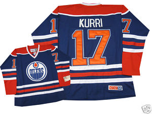 Jari Kurri 17 Edmonton Oilers Light Blue men nhl ice hockey  jerseys