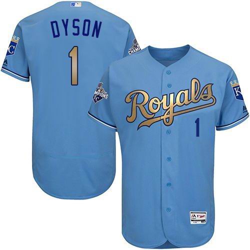 Kansas City Royals 1 Dyson skyblue gold Flexbase Authentic Collection baseball mlb Jersey