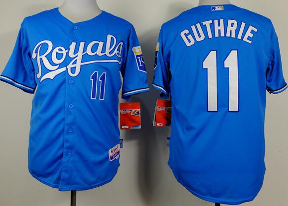 Kansas City Royals 11 guthrie blue baseball jerseys
